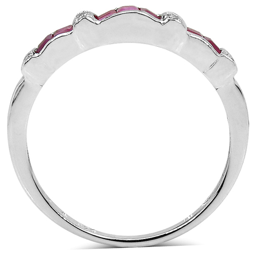0.40 ct. t.w. Ruby and White Topaz Ring in Sterling Silver