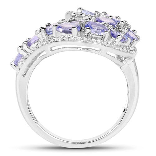 2.21 Carat Genuine Tanzanite .925 Sterling Silver Ring