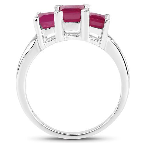 1.32 Carat Genuine Glass Filled Ruby .925 Sterling Silver Ring