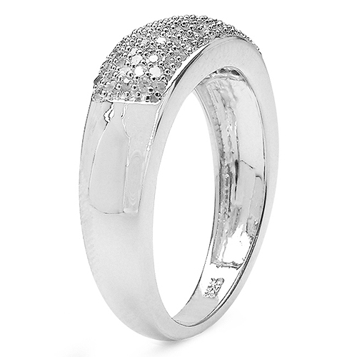 0.49 Carat Genuine White Diamond .925 Sterling Silver Ring