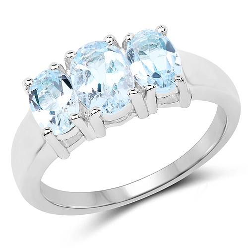 Rings-1.97 Carat Genuine Blue Topaz .925 Sterling Silver Ring