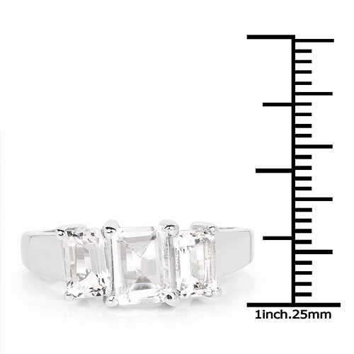 2.00 Carat Genuine Crystal Quartz .925 Sterling Silver Ring