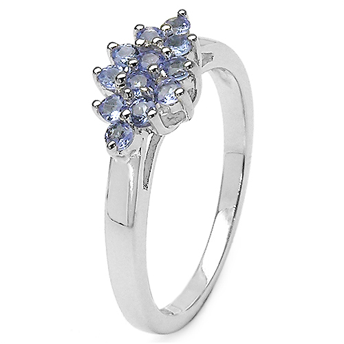 0.42 Carat Genuine Tanzanite .925 Sterling Silver Ring