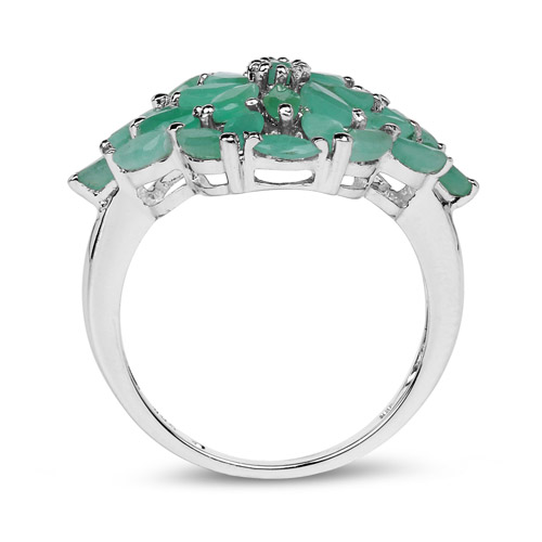 1.99 Carat Genuine Emerald .925 Sterling Silver Ring