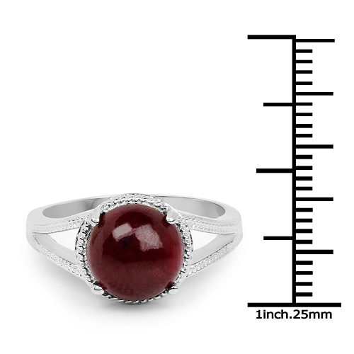 5.05 Carat Genuine Glass Filled Ruby .925 Sterling Silver Ring