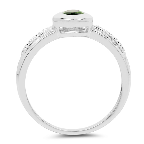 0.44 Carat Genuine Chrome Diopside .925 Sterling Silver Ring
