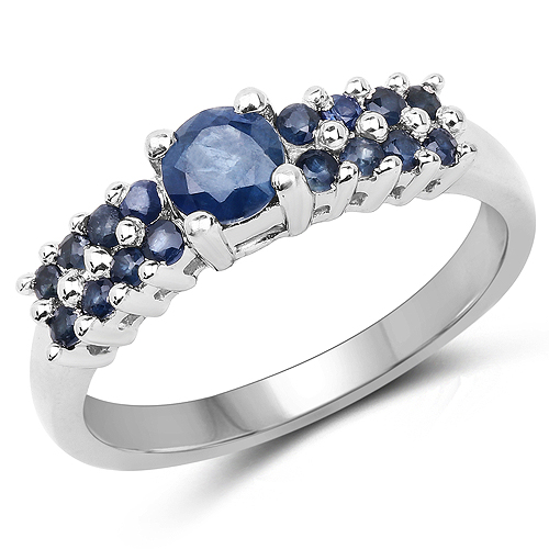 Sapphire-1.21 Carat Genuine Blue Sapphire .925 Sterling Silver Ring