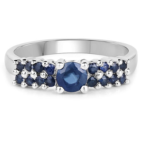 1.21 Carat Genuine Blue Sapphire .925 Sterling Silver Ring
