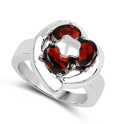 2.85 Carat Genuine Garnet .925 Sterling Silver Ring