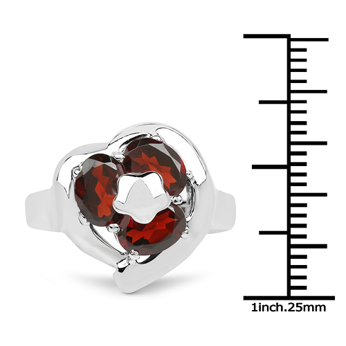 2.85 Carat Genuine Garnet .925 Sterling Silver Ring