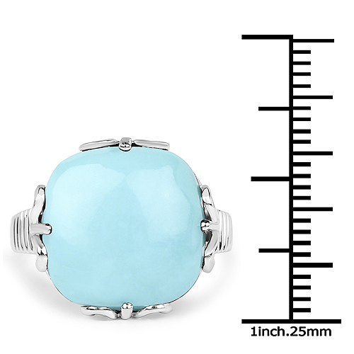 10.00 Carat Genuine Turquoise .925 Sterling Silver Ring