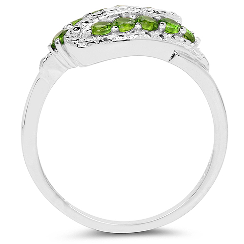 0.50 Carat Genuine Chrome Diopside .925 Sterling Silver Ring