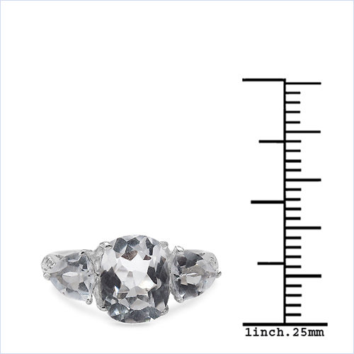 2.82 Carat Genuine Crystal Quartz .925 Sterling Silver Ring