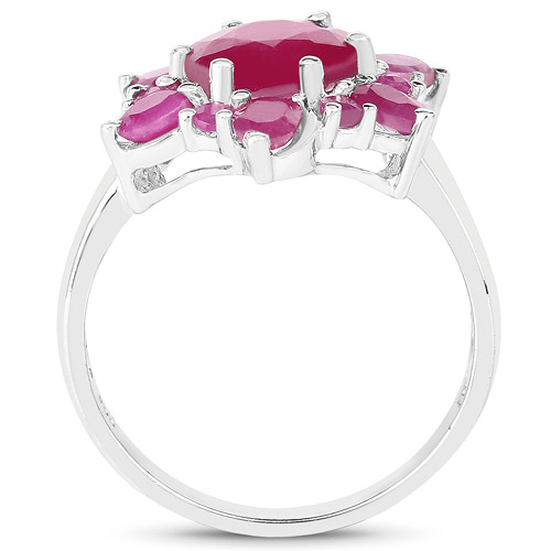 4.12 Carat Glass Filled Ruby and Ruby .925 Sterling Silver Ring