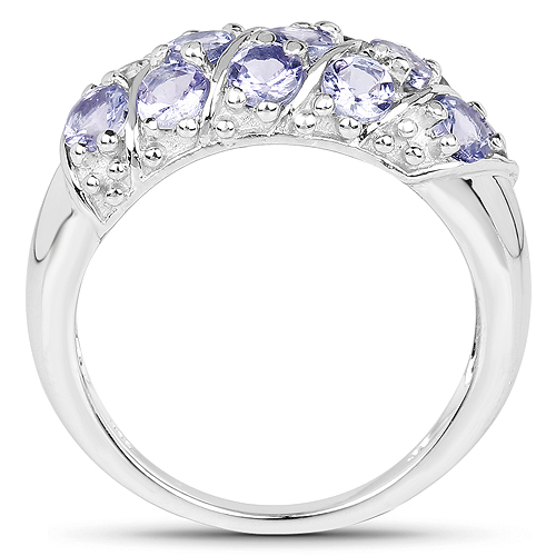 1.35 Carat Genuine Tanzanite .925 Sterling Silver Ring