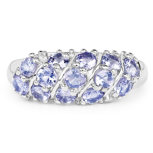 1.35 Carat Genuine Tanzanite .925 Sterling Silver Ring