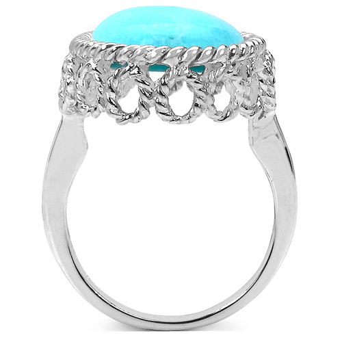 11.90 Carat Genuine Turquoise Sterling Silver Ring