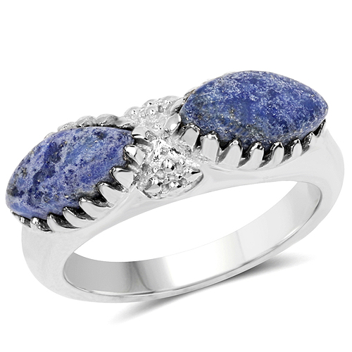Tanzanite-2.28 Carat Genuine Lapis Lazuli .925 Sterling Silver Ring