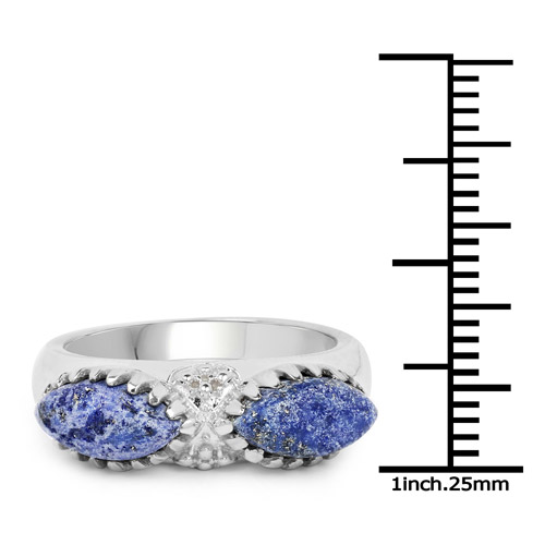 2.28 Carat Genuine Lapis Lazuli .925 Sterling Silver Ring