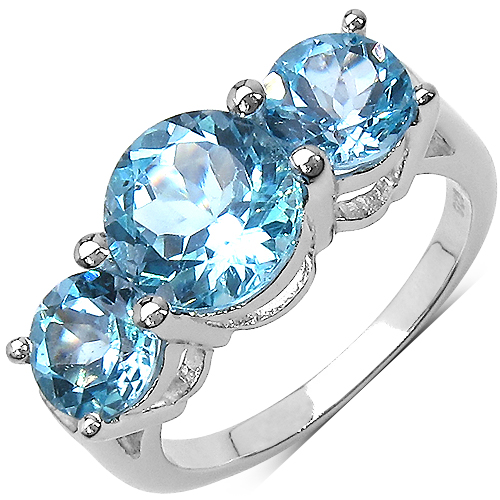 Rings-5.20 Carat Genuine Blue Topaz .925 Sterling Silver Ring