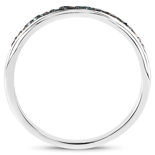 0.08 Carat Genuine Blue Diamond .925 Sterling Silver Ring