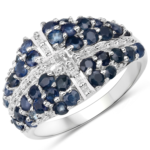 Sapphire-1.47 Carat Genuine Blue Sapphire .925 Sterling Silver Ring
