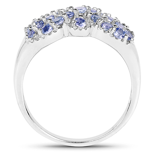 0.96 Carat Genuine Tanzanite .925 Sterling Silver Ring