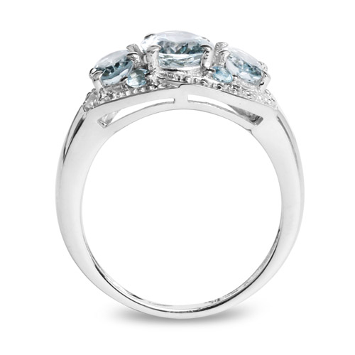 2.14 Carat Genuine Aquamarine .925 Sterling Silver Ring