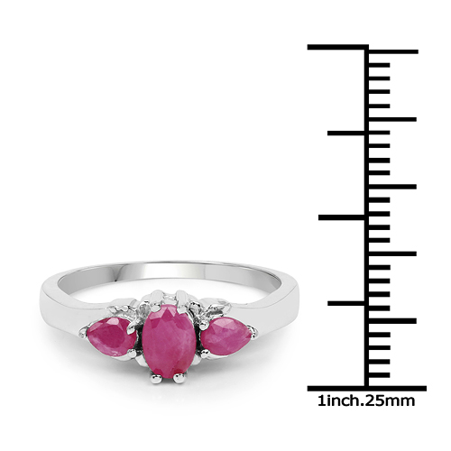 0.92 Carat Genuine Ruby .925 Sterling Silver Ring