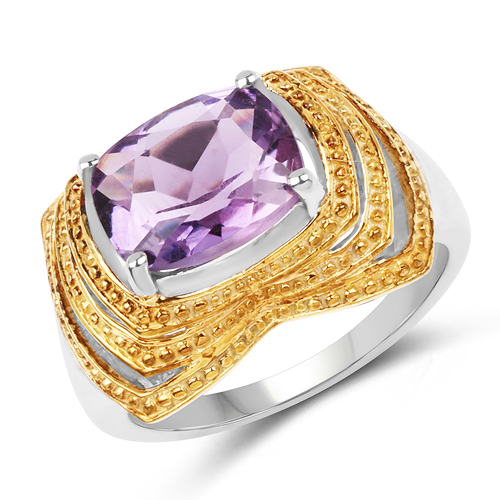Amethyst-2.60 Carat Genuine Amethyst .925 Sterling Silver Ring