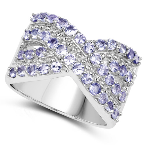 1.20 Carat Genuine Tanzanite .925 Sterling Silver Ring