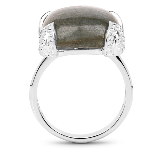 16.95 Carat Genuine Labradorite .925 Sterling Silver Ring