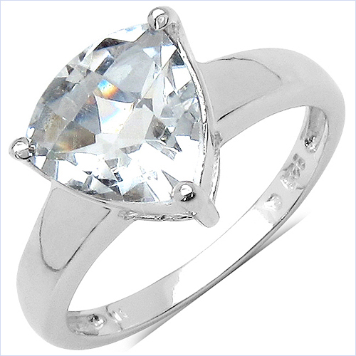 Rings-2.31 Carat Genuine Crystal Quartz .925 Sterling Silver Ring