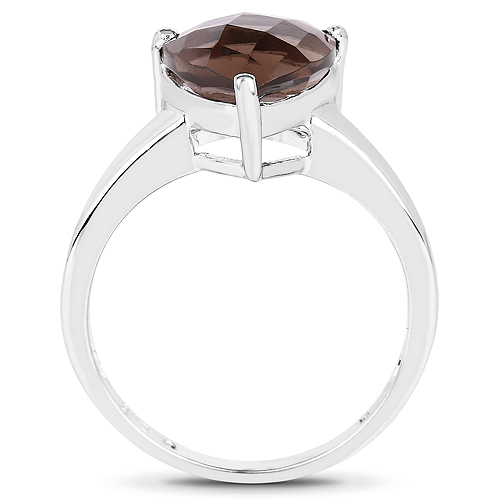 2.25 Carat Genuine Smoky Quartz .925 Sterling Silver Ring