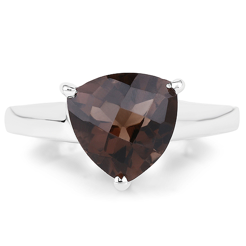 2.25 Carat Genuine Smoky Quartz .925 Sterling Silver Ring