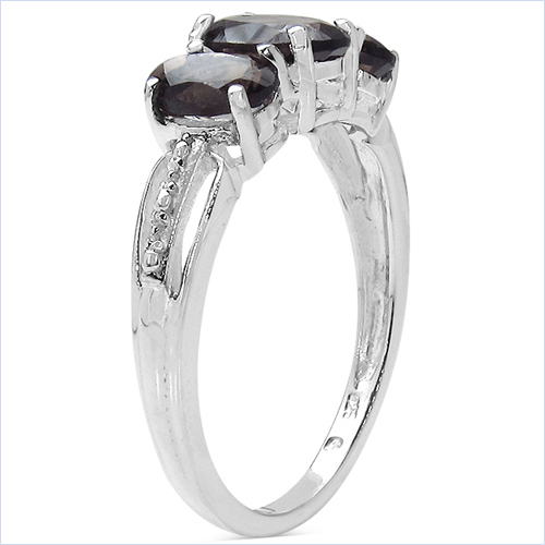 1.58 Carat Genuine Smoky Quartz .925 Sterling Silver Ring