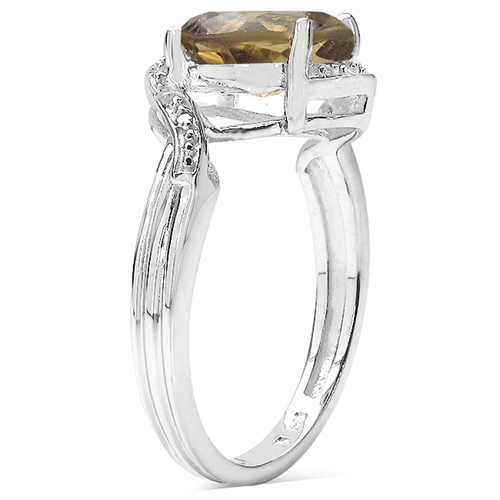 2.60 ct. t.w. Champagne Quartz and White Topaz Ring in Sterling Silver