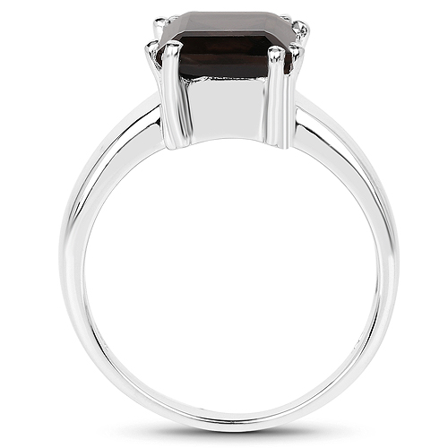 3.05 Carat Genuine Smoky Quartz .925 Sterling Silver Ring