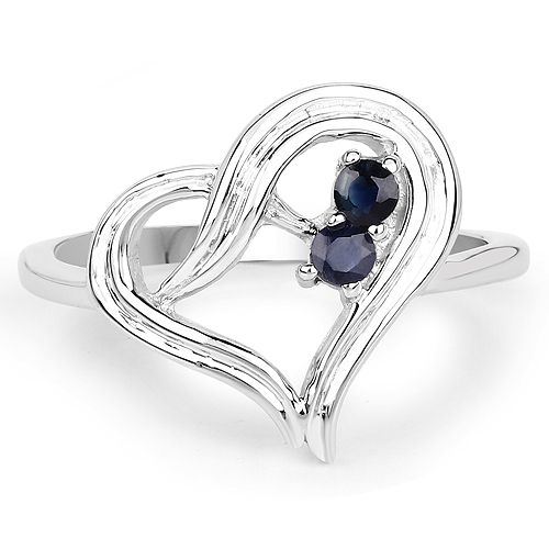 0.15 Carat Genuine Blue Sapphire .925 Sterling Silver Ring