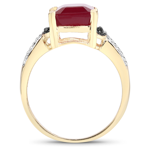 4.32 Carat Glass Filled Ruby and Black Spinel .925 Sterling Silver Ring