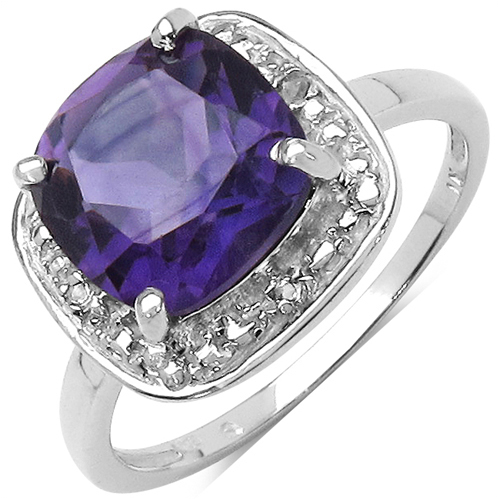 2.80 ct. t.w. Amethyst and White Topaz Ring in Sterling Silver