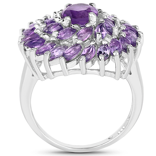 2.83 Carat Genuine Amethyst .925 Sterling Silver Ring