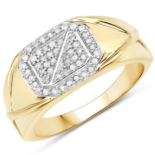 Diamond-0.24 Carat Genuine White Diamond .925 Sterling Silver Ring