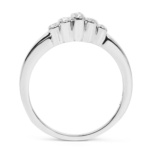 14K White Gold Plated 0.10 Carat Genuine White Diamond .925 Sterling Silver Ring