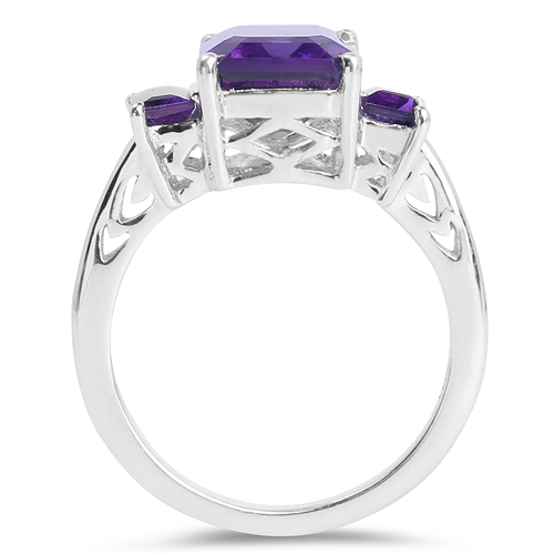 4.68 Carat Genuine Amethyst .925 Sterling Silver Ring