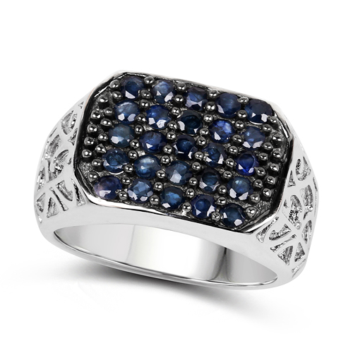 1.13 Carat Genuine Blue Sapphire .925 Sterling Silver Ring