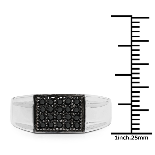 0.30 Carat Genuine Black Diamond .925 Sterling Silver Ring