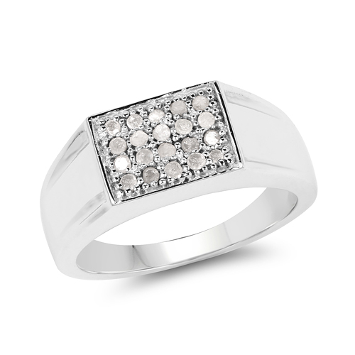 Diamond-0.30 Carat Genuine White Diamond .925 Sterling Silver Ring