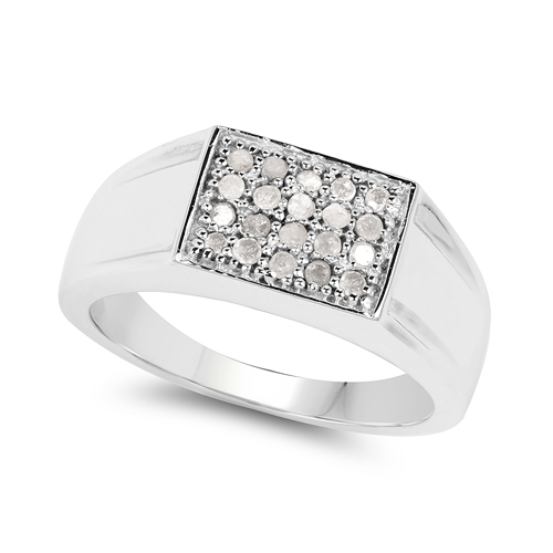 0.30 Carat Genuine White Diamond .925 Sterling Silver Ring