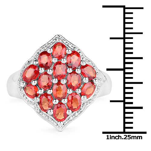 2.80 Carat Genuine Red Sapphire .925 Sterling Silver Ring